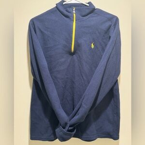 Polo Ralph Lauren quarter zip (M) navy with yellow details